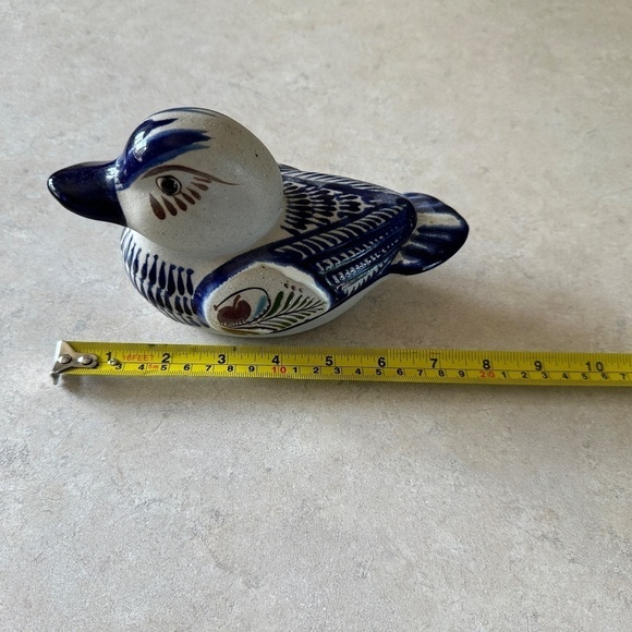 Vintage Tonala MEXICAN HAND PAINTED POTTERY CERAMIC DUCK 4.5” H x 7" W - Picture 12 of 14